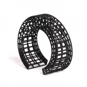 black geometric cuff bracelet