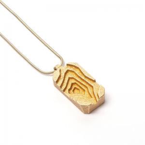 Pit relief necklace, 3D printed steel/gold plated
