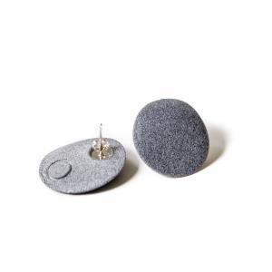 Minimal earrings Grey with silver 925