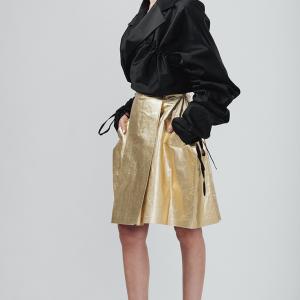 Short golden skirt