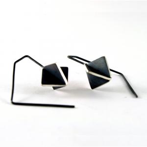 Cube short hook geometric earrings/ X-series